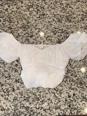 Better Be White Puff Sleeve Crop Top